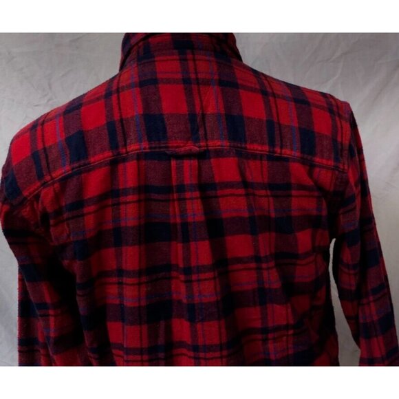 Realtree By Staghorn Outfitters Mens Medium Red Plaid Button Down Flannel Shirt - Picture 8 of 10